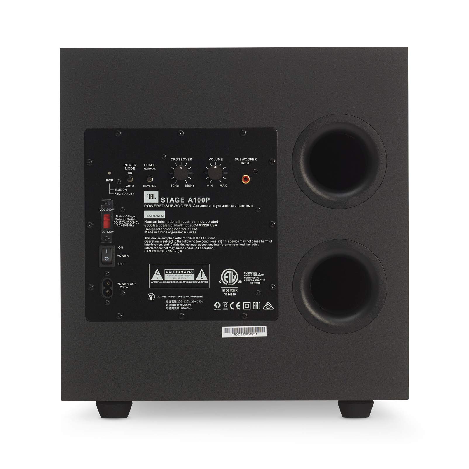 Amazon.co.jp: JBL STAGE SUB A100P アクティブサブウーファー 背面