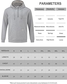 Amazon.com: VANLENS FR Hoodies for Men 10.5oz Quarter-Zip