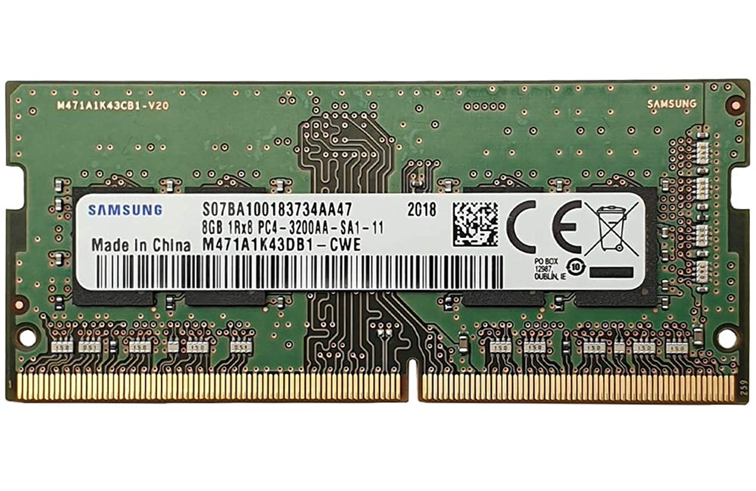 Samsung 8GB DDR4 3200MHz PC4-25600 (PC4-3200AA) CL22 SODIMM 1Rx8