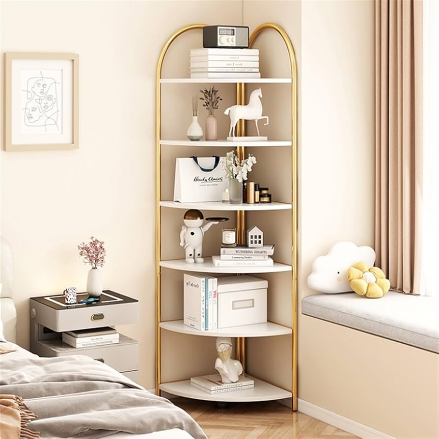 Amazon｜コーナーラック コーナー 棚 6段コーナー棚68インチ背の高い