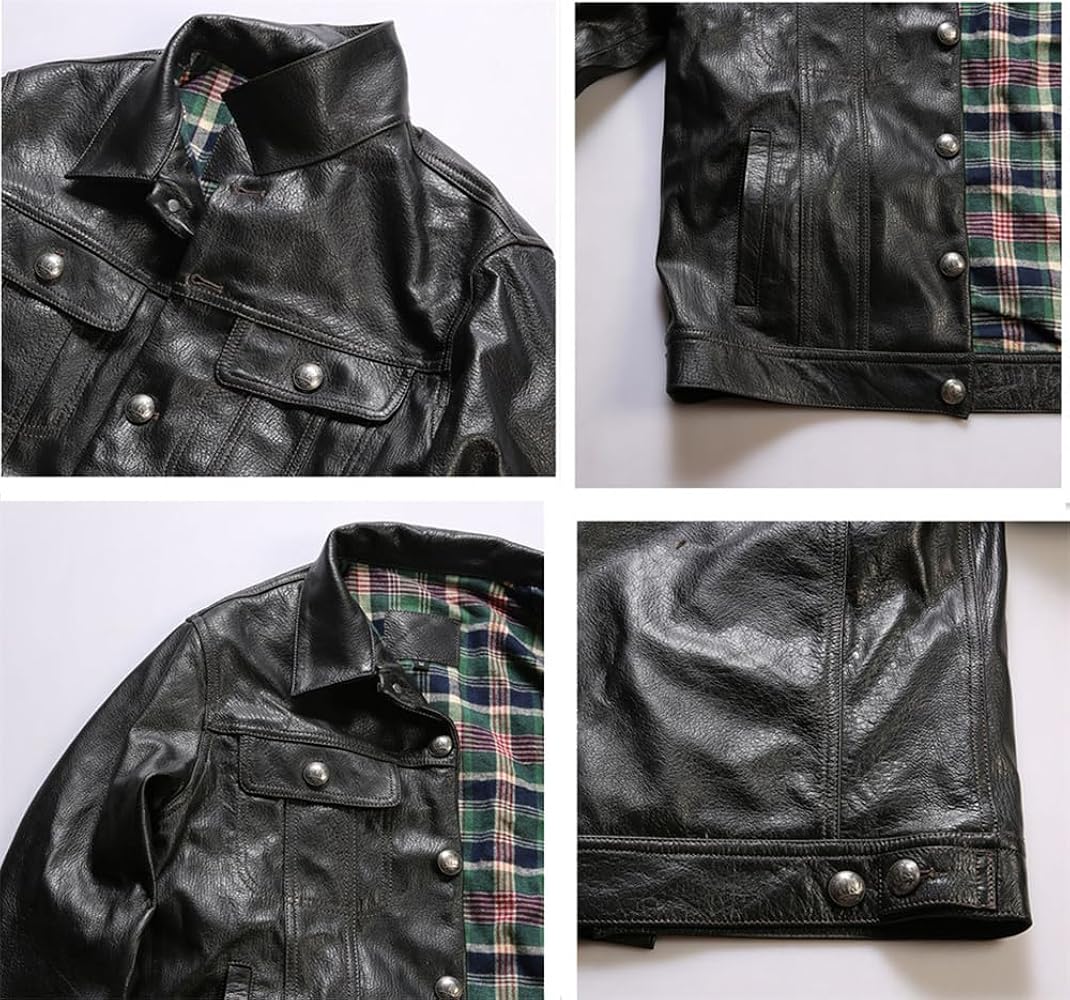 Amazon | [VIIBOY] ゴートスキン ヤギ革 本革ジャケット 革ジャン