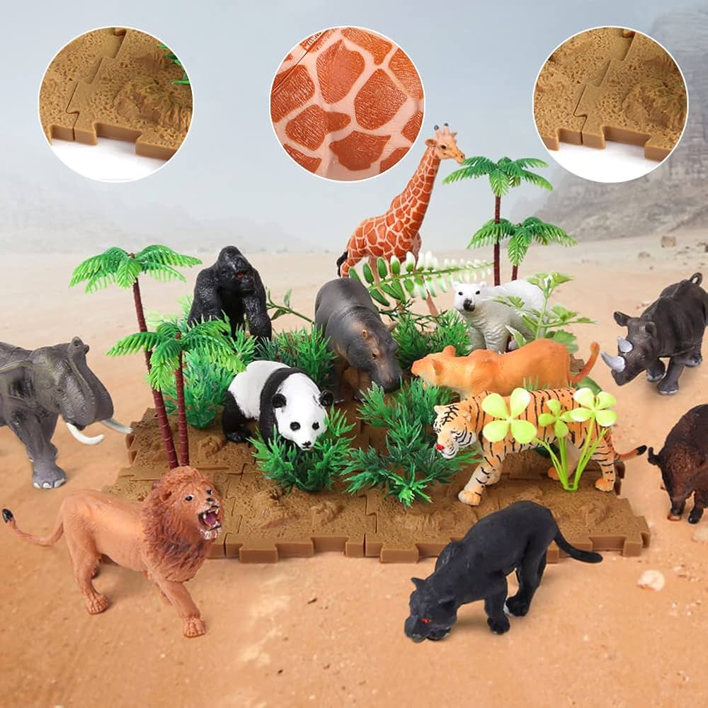 Amazon.co.jp: ジャングルの動物フィギュア,リアルな動物の置物 - 象