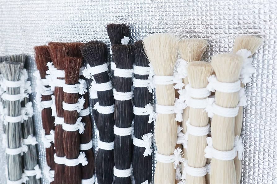 Amazon | 500 グラムの天然本物の馬の尾毛、ヴィオラ チェロ ダブル