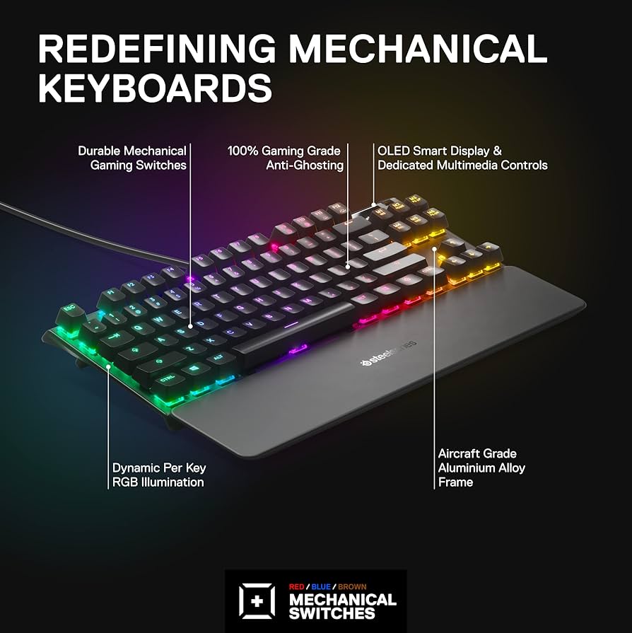 Amazon.co.jp: SteelSeries ゲーミングキーボード テンキーレス 青軸