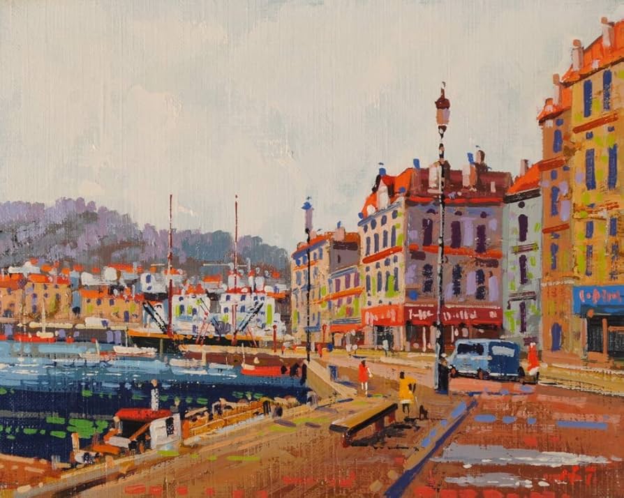 Amazon.co.jp: 竹内春光 「オポルトの港町」 ポルトガル 風景画 絵画
