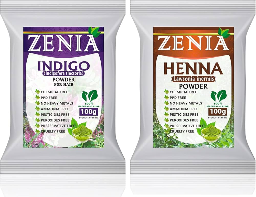 Amazon.com : 100 grams Zenia Indigo Powder and 100 grams Henna