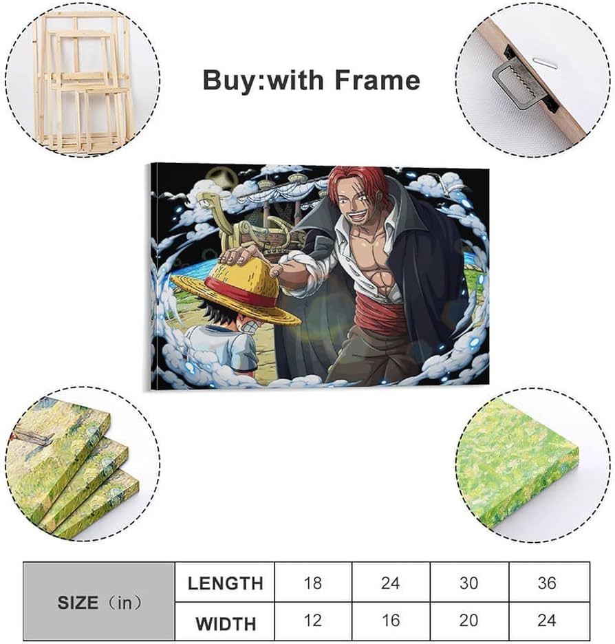 Amazon.co.jp: ワンピース ルフィ シャンクス 1 キャンバスアート