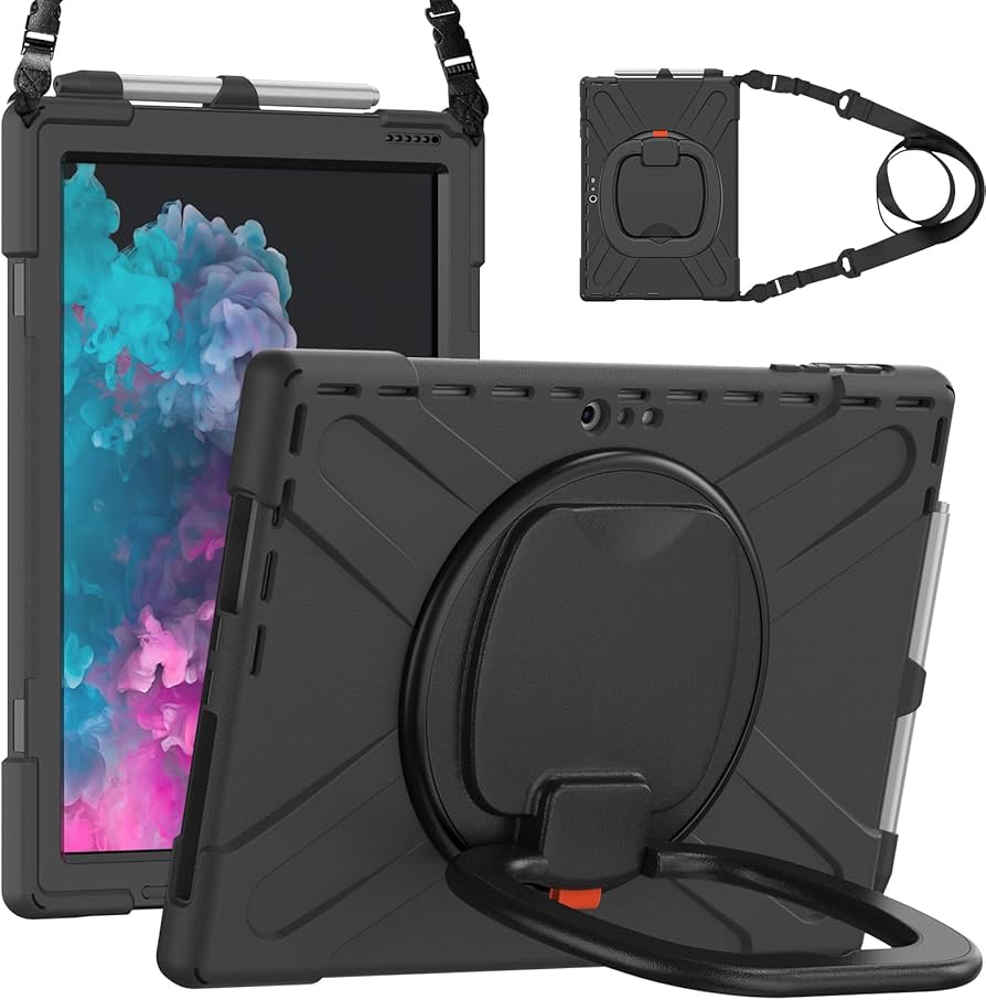Amazon.co.jp: 肩掛け Surface Pro X カバー 360度 回転リング式取っ手