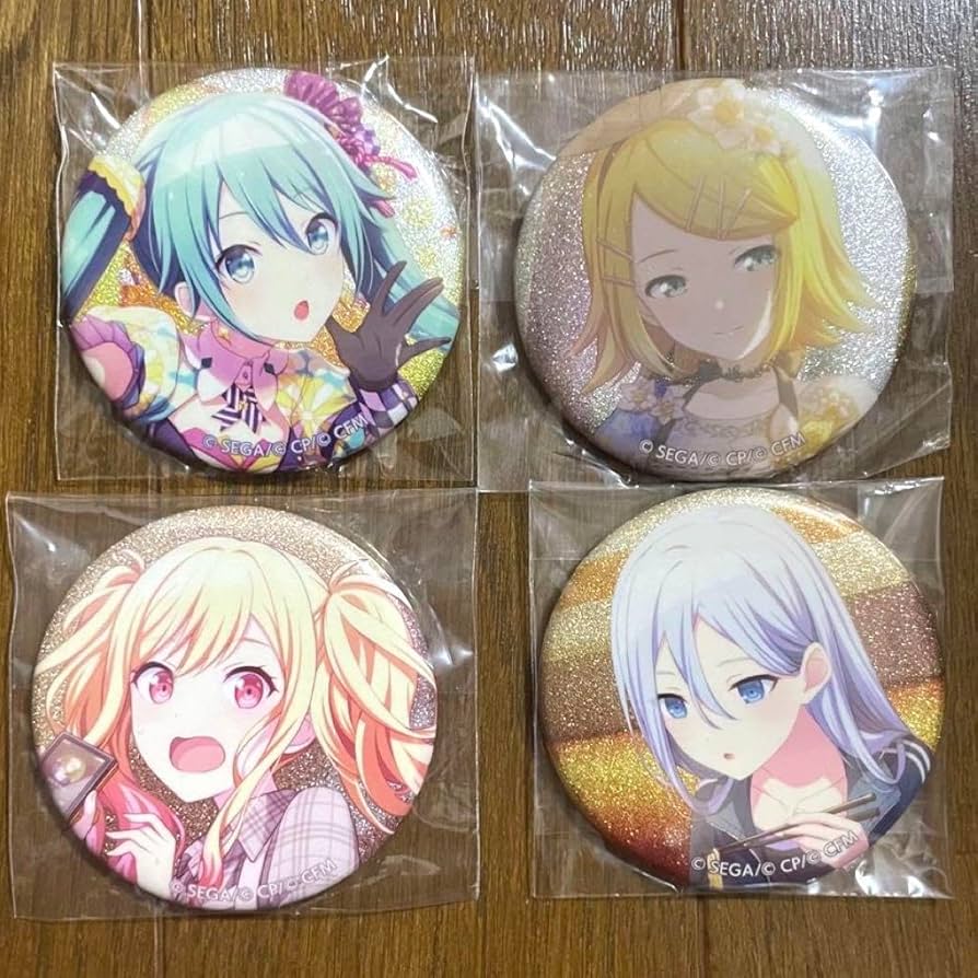 Amazon.co.jp: 鏡音リン 天馬咲希 宵崎奏 グリッター缶バッジ JF1A
