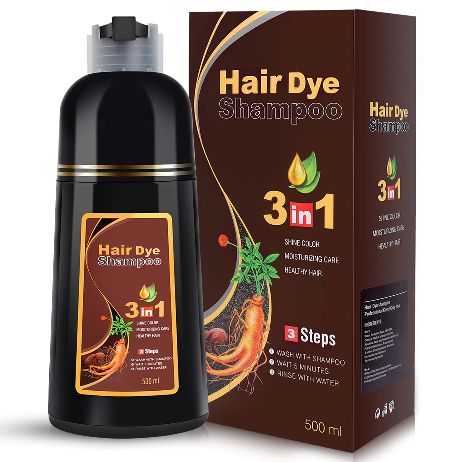 Amazon.com : IIIMEIDU Burgundy Hair Dye Shampoo 3 in 1 for Gray