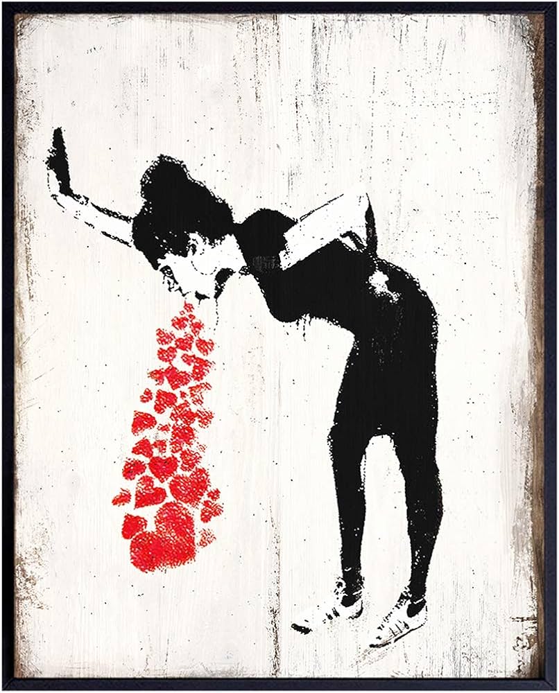 Amazon.com: Banksy Wall Art - Love Sick Graffiti Art - Sign Plaque