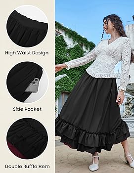 Buy Scarlet Darkness Victorian Maxi Skirt for Women Renaissance
