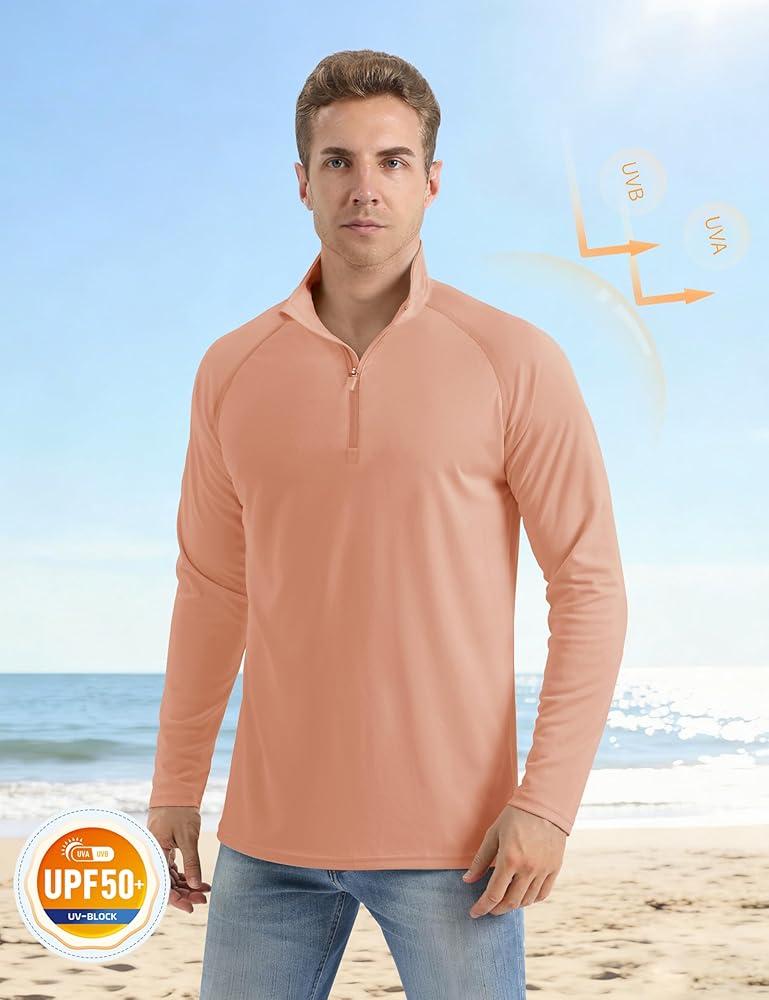 Amazon.com: UV Shirts for Men Long Sleeve 1/4 Zip Running Shirts