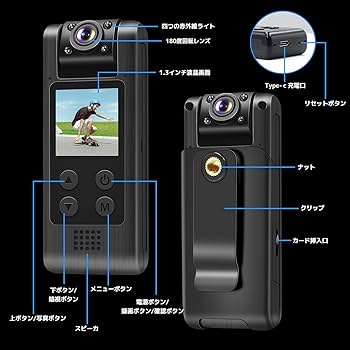 Amazon | LXMIMI ウェアラブルカメラ アクションカム 4K ハンディ