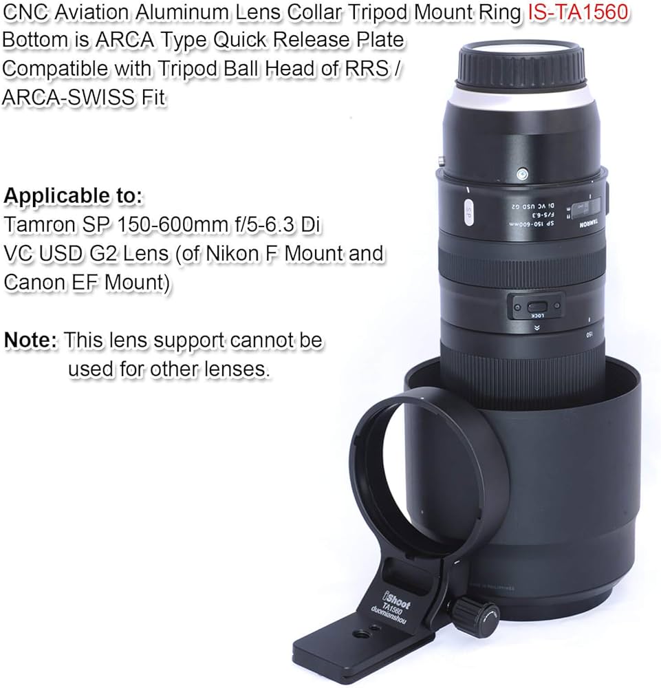 Amazon | 全金属のリング式三脚座、レンズサポート襟、三脚マウント
