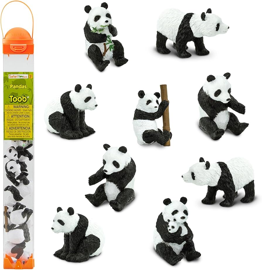 Amazon.com: Safari Ltd. Panda TOOB - Set of 9 Hand-Painted Mini