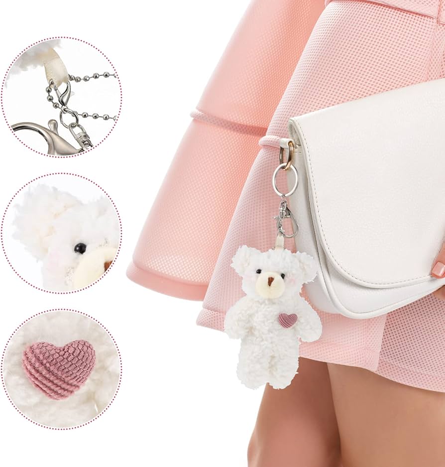 Amazon.co.jp: [CALLARON] キーホルダー クマちゃん ぬいぐるみ ペア 2