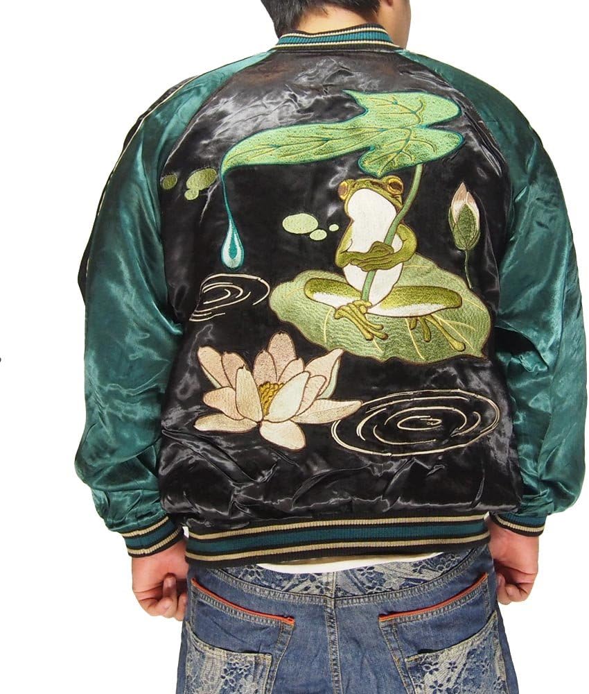 Amazon | [花旅楽団] ハナタビガクダン 蓮と蛙リバーシブル 和柄