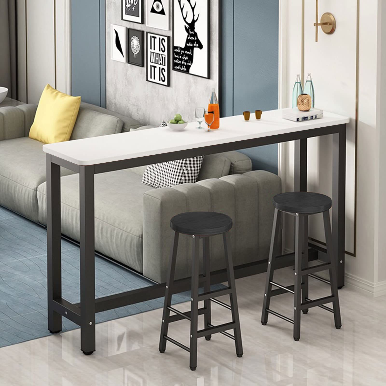 Amazon｜カウンターテーブル バーカウンター スリム 省スペース ハイ