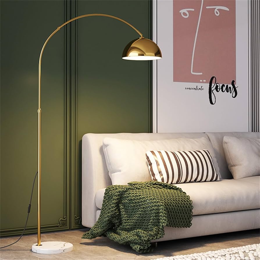 Amazon.co.jp : リビングルーム用ゴールドフロアランプ - アークフロア