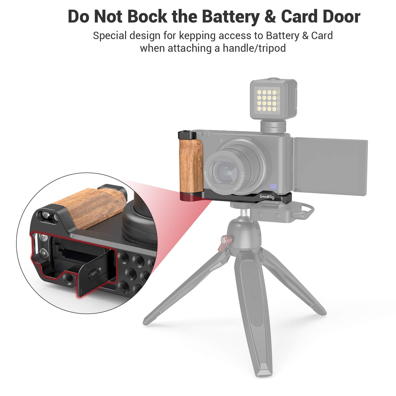 Amazon.com : SMALLRIG L-Shape Bracket Wooden Grip with Cold Shoe