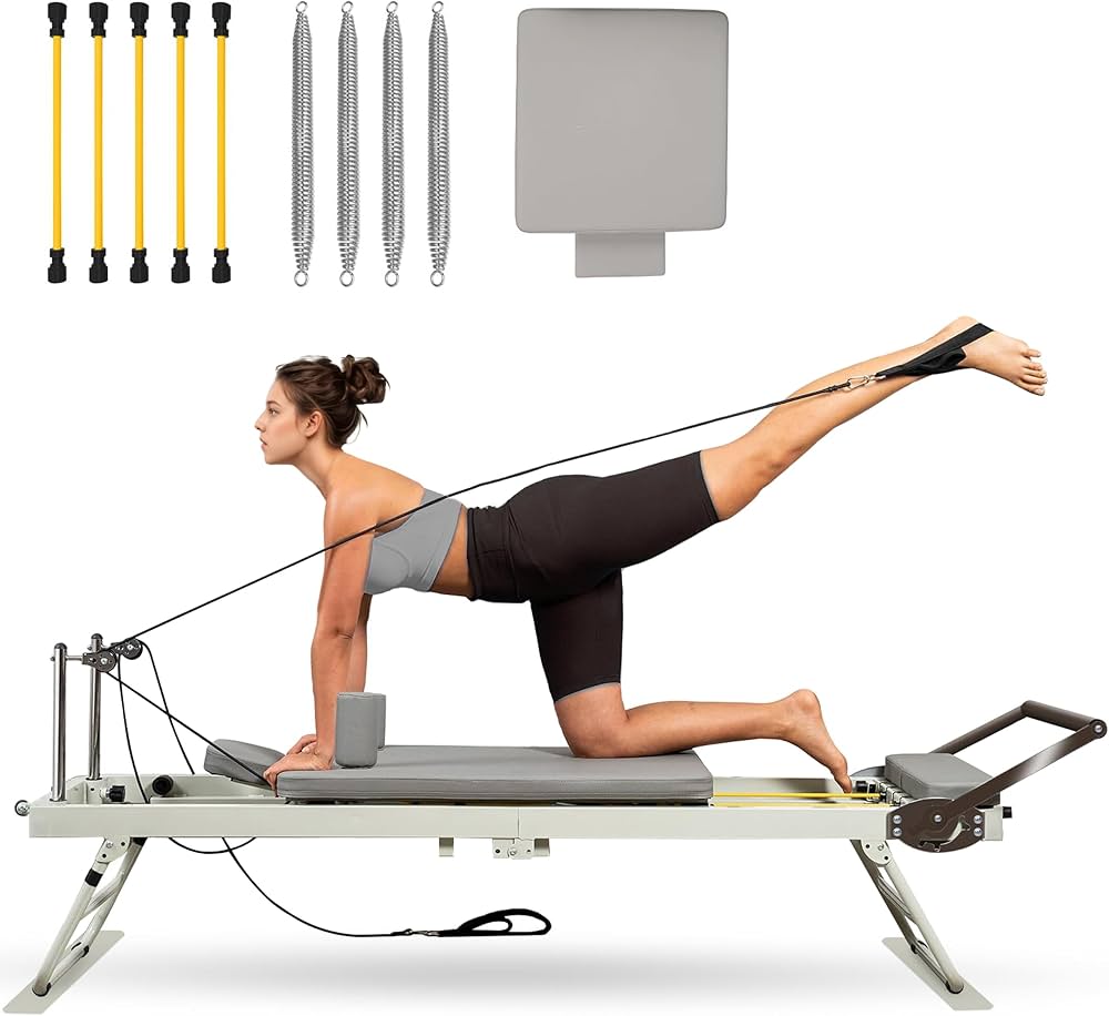 Amazon.co.jp: Habetove 折りたたみ式ピラティスリフォーマーマシン
