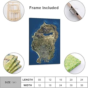 Amazon.co.jp: GTA5衛星地図キャンバスポスター絵画ポスターHD
