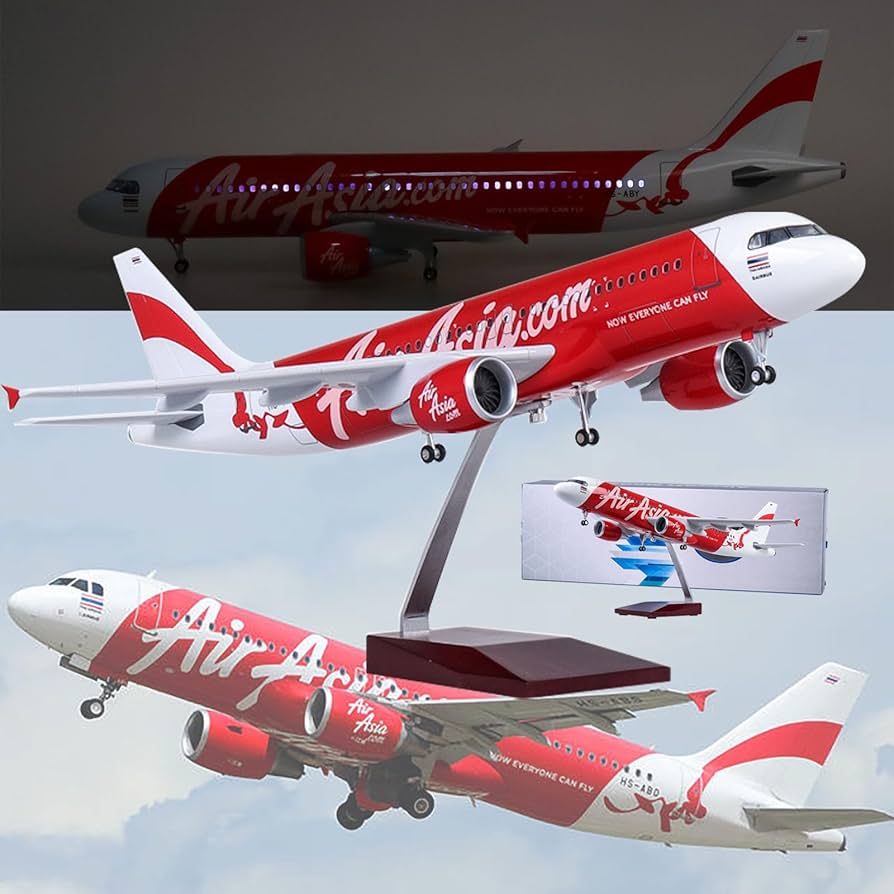 Amazon.co.jp: AZIZAT 18。5” 1:150 スケールモデル飛行機エアアジア