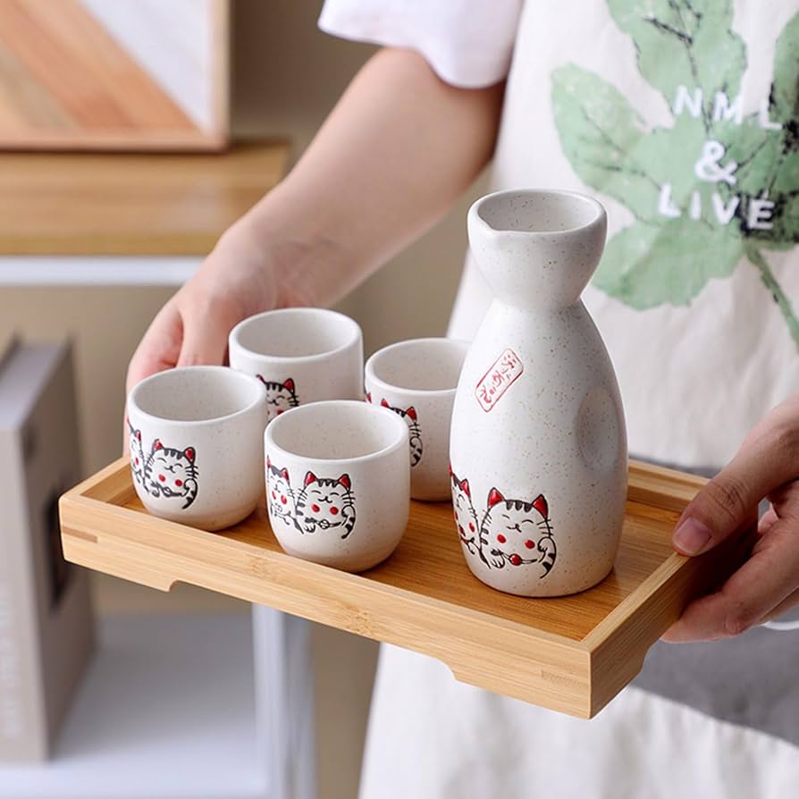 Amazon｜酒器 セット 猪口 猫柄 おちょこ とっくり セット 徳利 冷酒杯