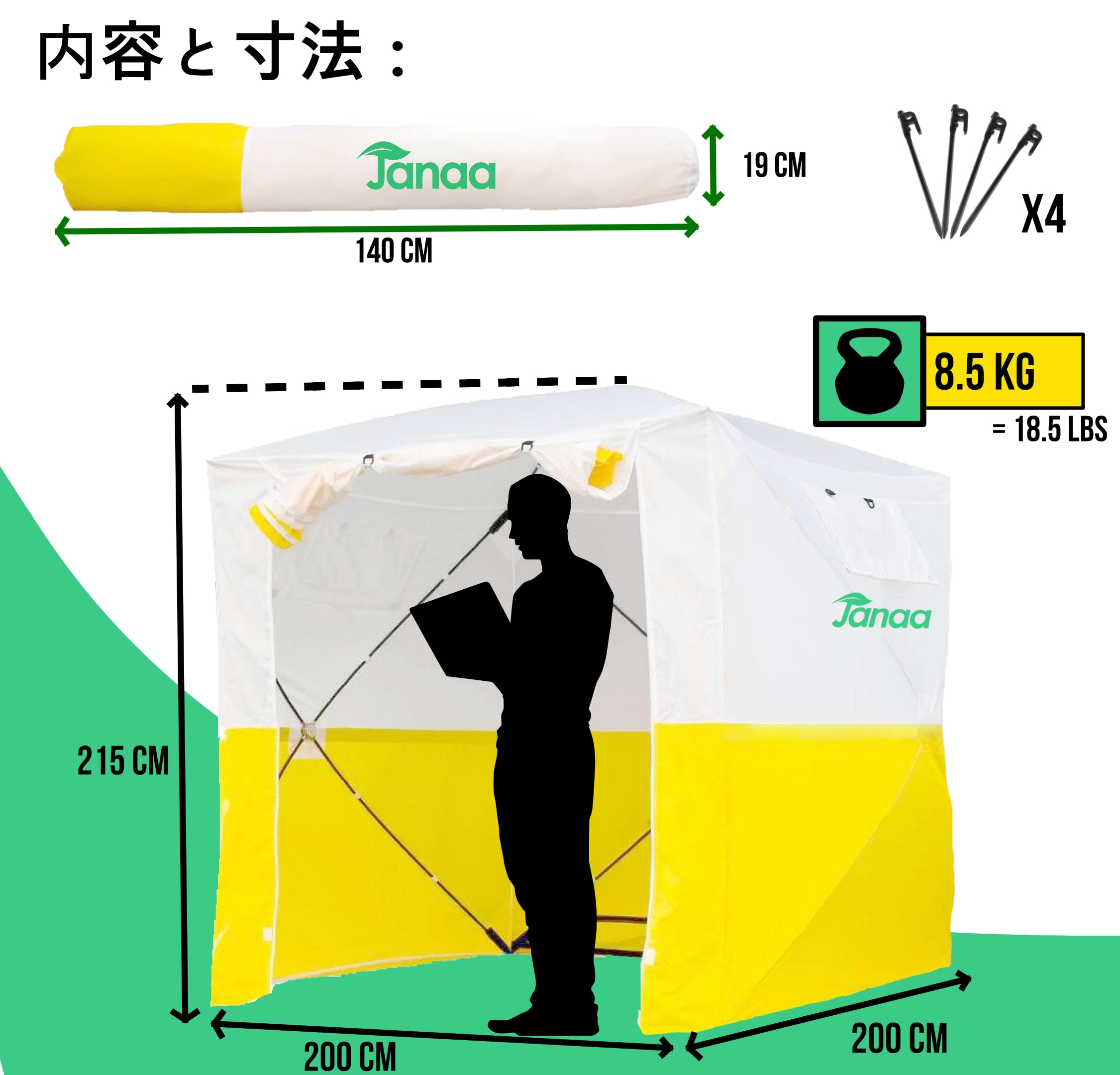 Amazon.co.jp: JAX3 | プロフェッショナル作業用テント | UV50+ | 190