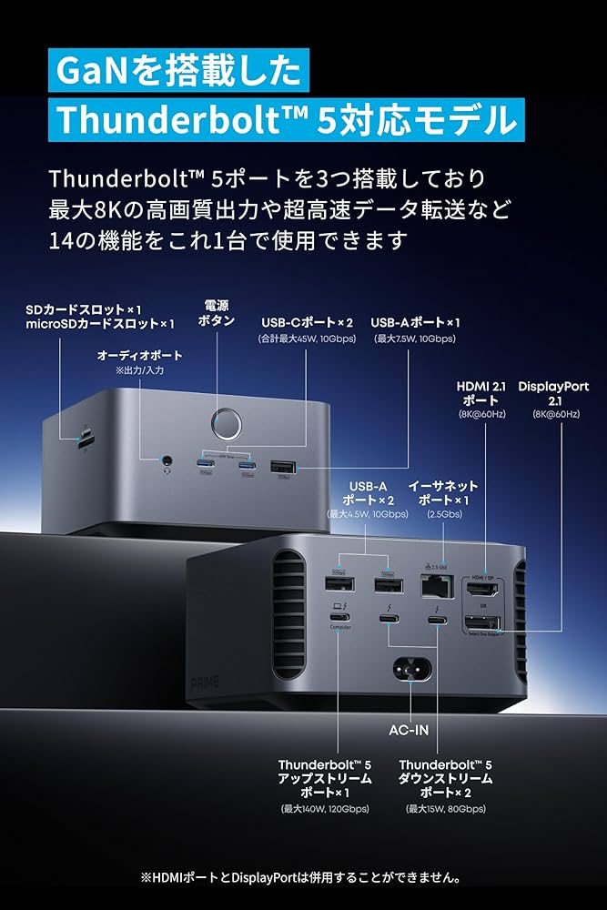 Amazon.co.jp: Anker Prime ドッキングステーション (14-in1, 8K