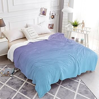 Amazon.com: Throw Blanket Ombre Art Purple and Blue Color,Warm