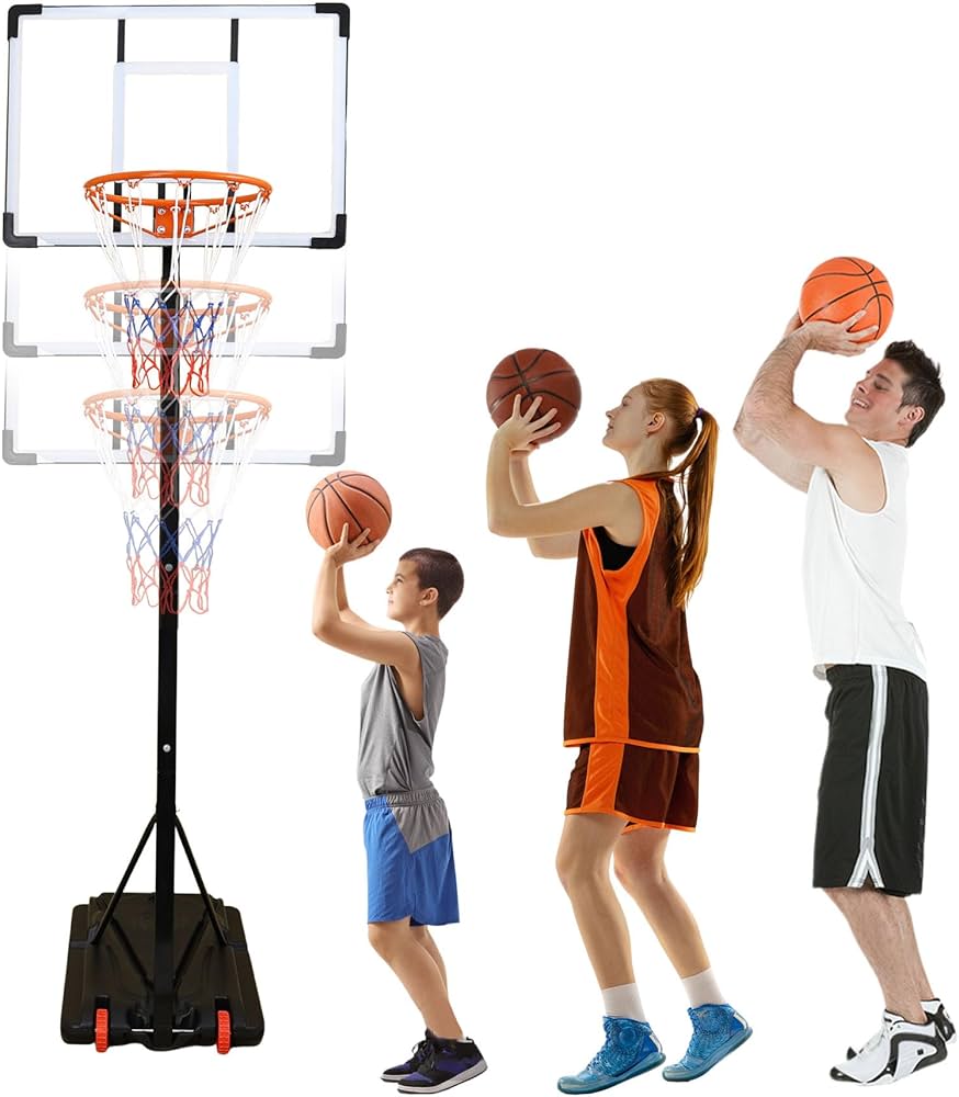 Amazon.co.jp: バスケットゴール 屋外 練習用 最短135CM 高さ調整210CM