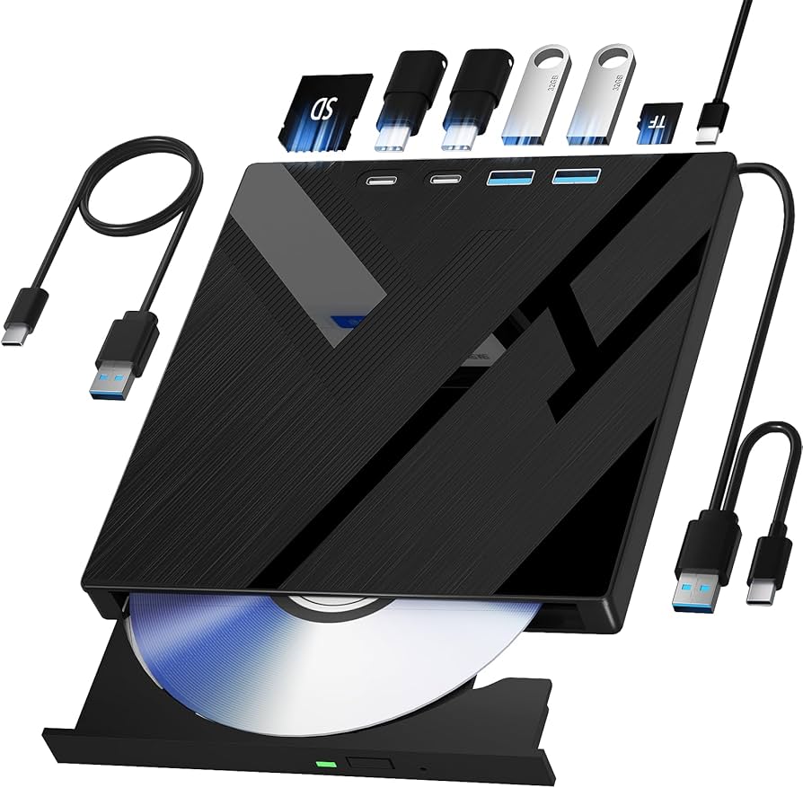 Amazon.com: Wbacon 7 in 1 External CD/DVD Drive for Laptop