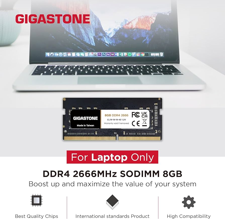 DDR4 RAM Laptop Only】 GIGASTONE 16GB Kit (2x8GB) DDR4 2666MHz