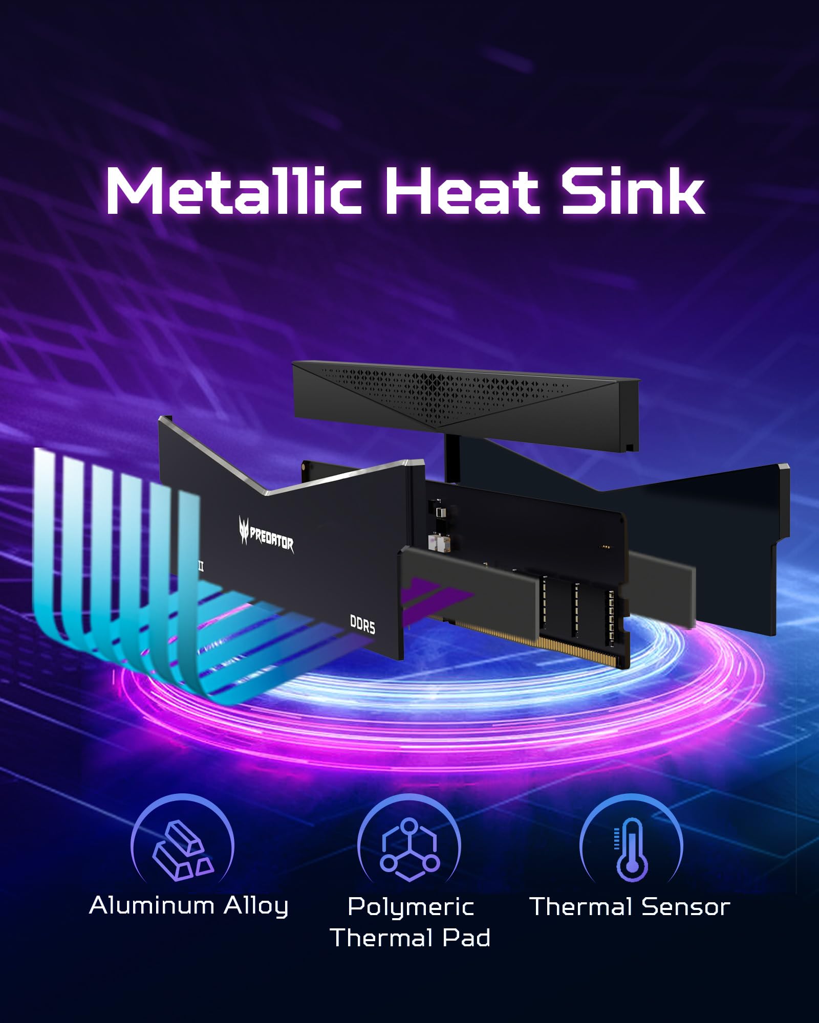 Acer Predator Pallas II DDR5 RAM 64GB (32GBx2) 6400MHz CL30 PC5