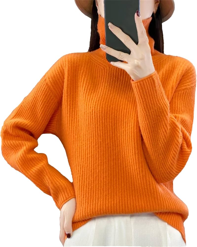 Amazon.co.jp: レディース セーター ウール タートルネック ニット