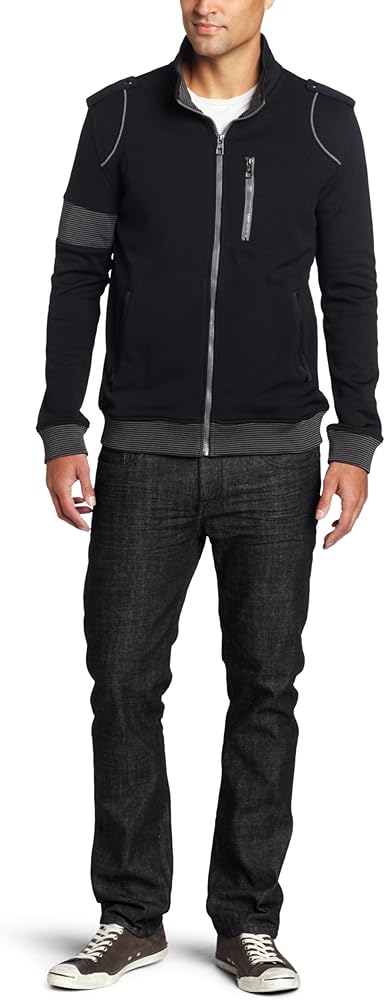 Marc Ecko Cut & Sew Men's Arm Band Track Jacket, Black, Small at