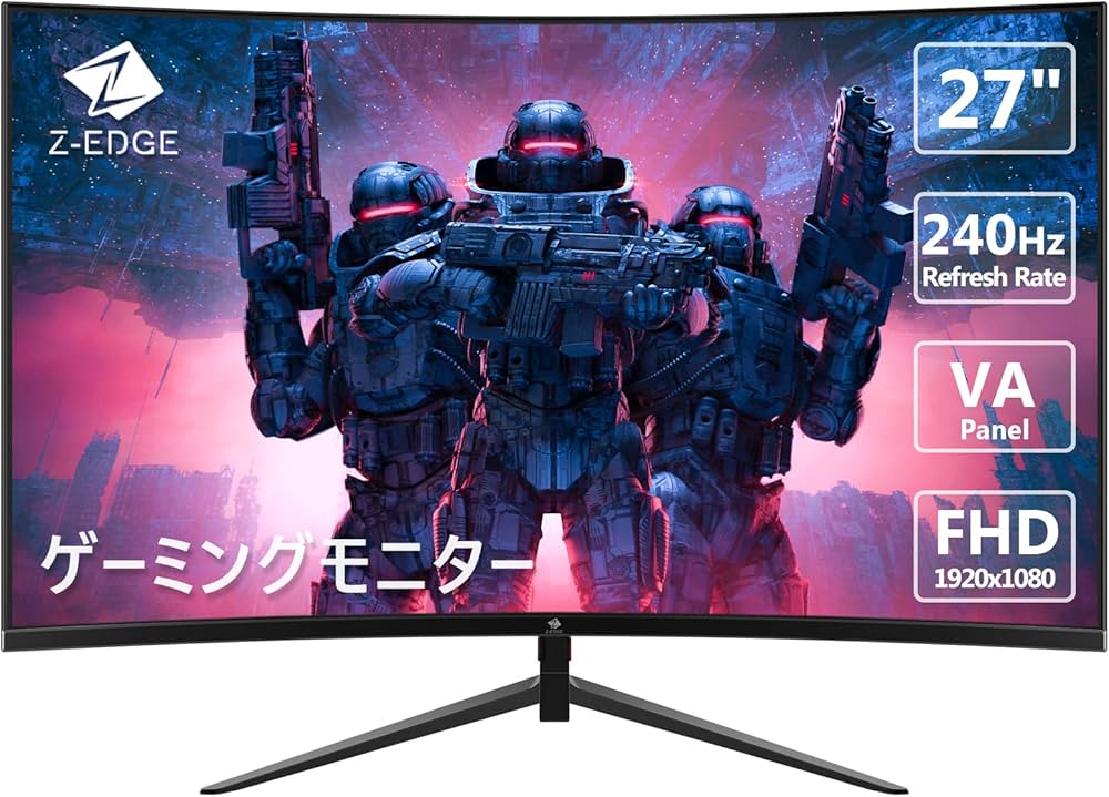 Amazon.co.jp: ゲーミングモニター 240Hz 27インチ 湾曲ディスプレイ