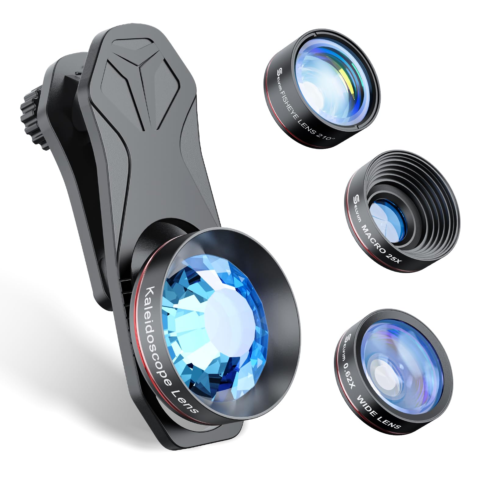 Amazon.co.jp: Selvim 4in1スマホ用交換レンズ セルカレンズ クリップ