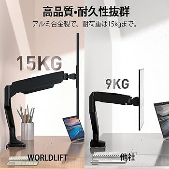 Amazon.co.jp: WORLDLIFT PCモニターアーム 17-45インチ対応 耐荷重1
