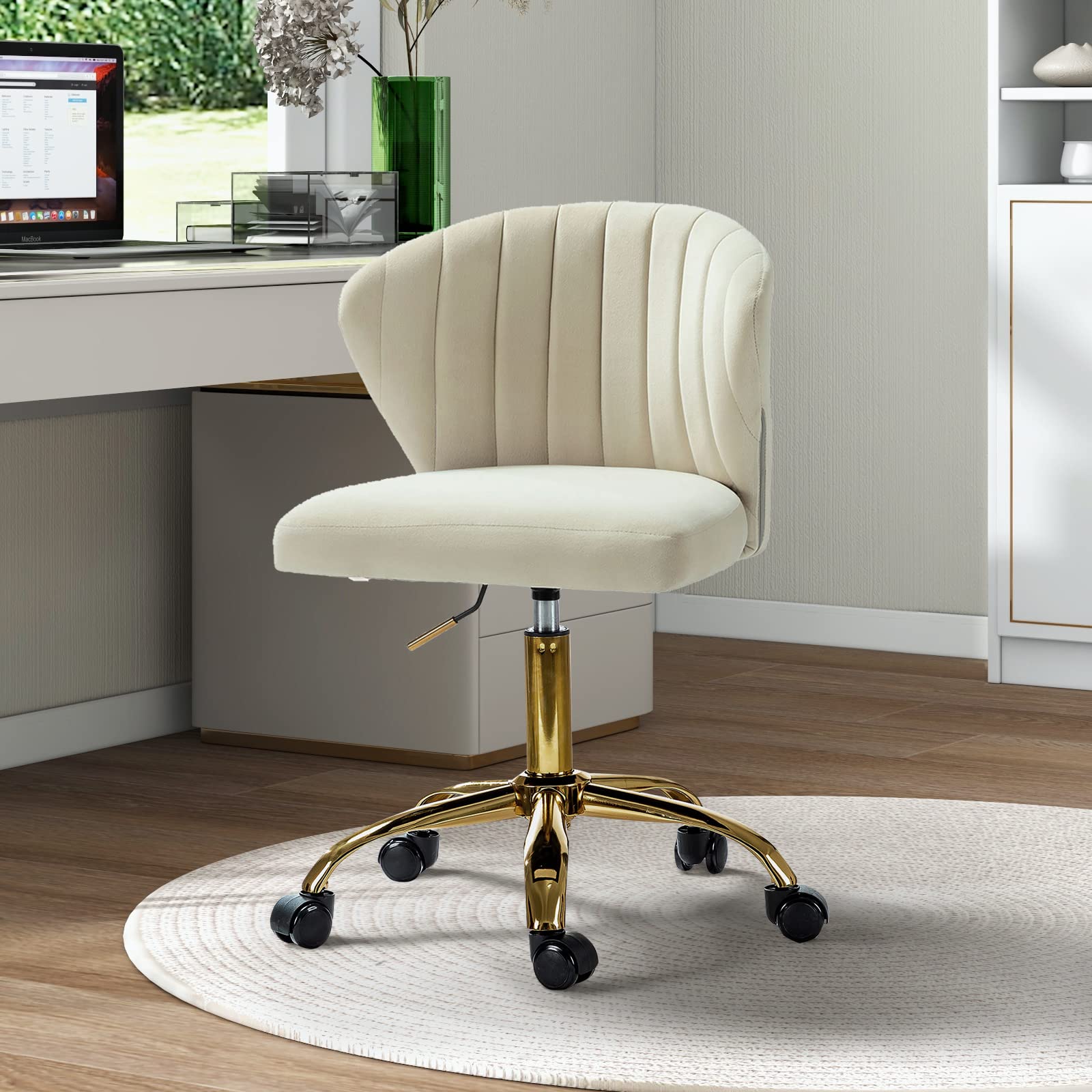 Amazon.com: TINA'S HOME Office Desk Chairs with Wheels & Gold Base