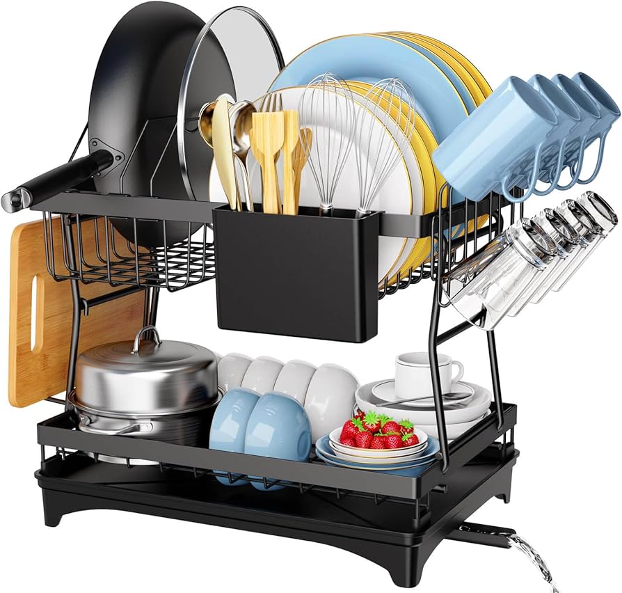 Amazon｜PKBD 2段式 食器 水切りラック バスケットステンレス製錆び