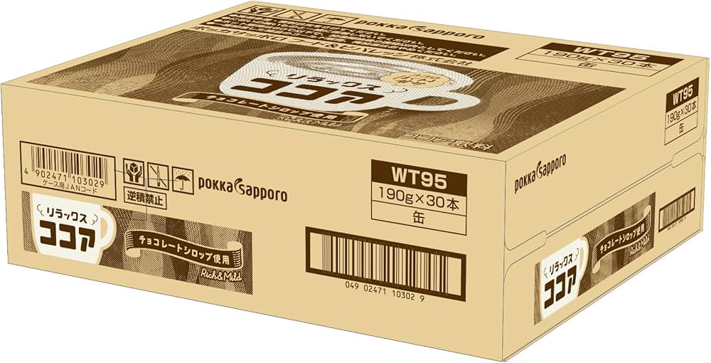 Amazon.co.jp: ポッカサッポロ リラックスココア 190g缶×30本 : 食品