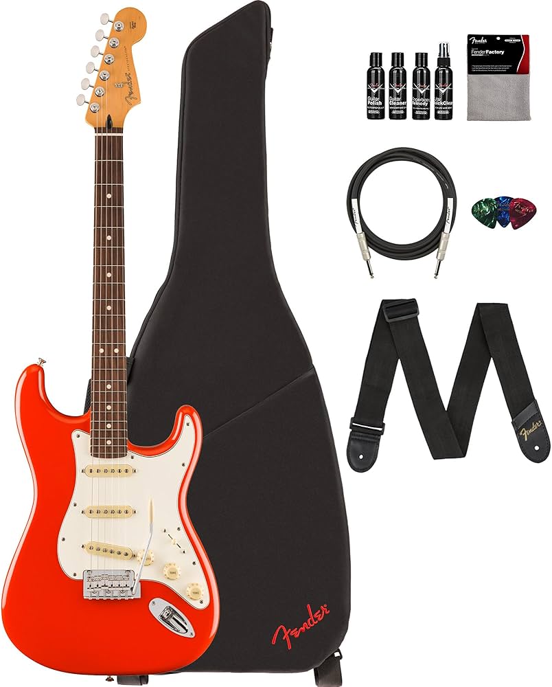 Amazon | Fender Player II Stratocaster - コーラルレッドバンドル