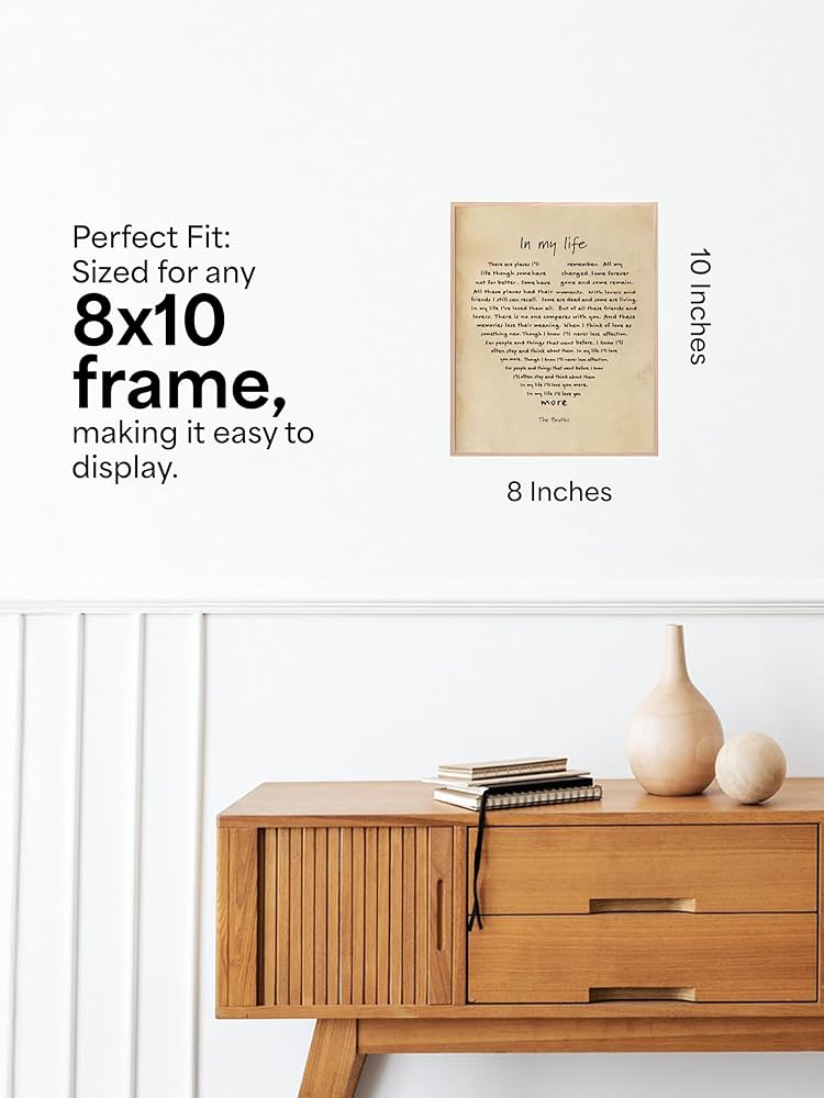 Amazon.com: AMERICAN LUXURY GIFTS In My Life Song Lyrics Wall Art