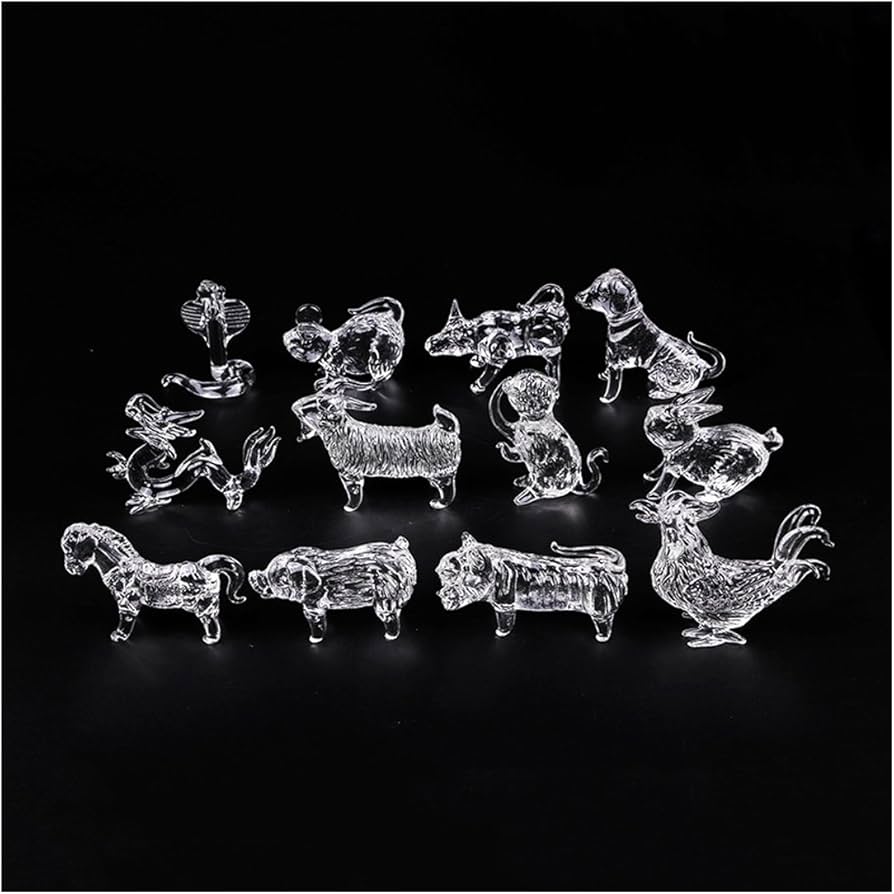 Amazon.co.jp: (イスイ)YISHUI 十二干支 透明 ガラス 置物 ホーム