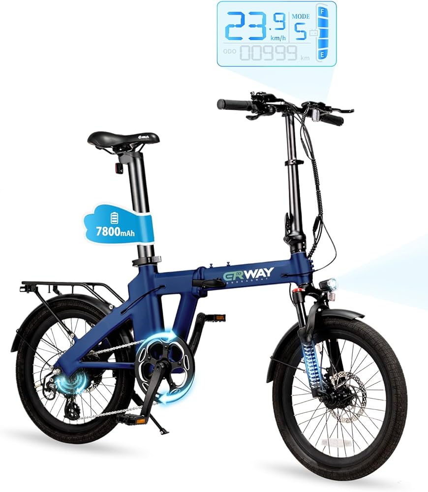 Amazon | ERWAY 電動自転車 電動アシスト自転車 折りたたみ 20インチ