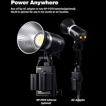 Amazon | Godox ML60 60W ハンドヘルド LED ビデオライト、8