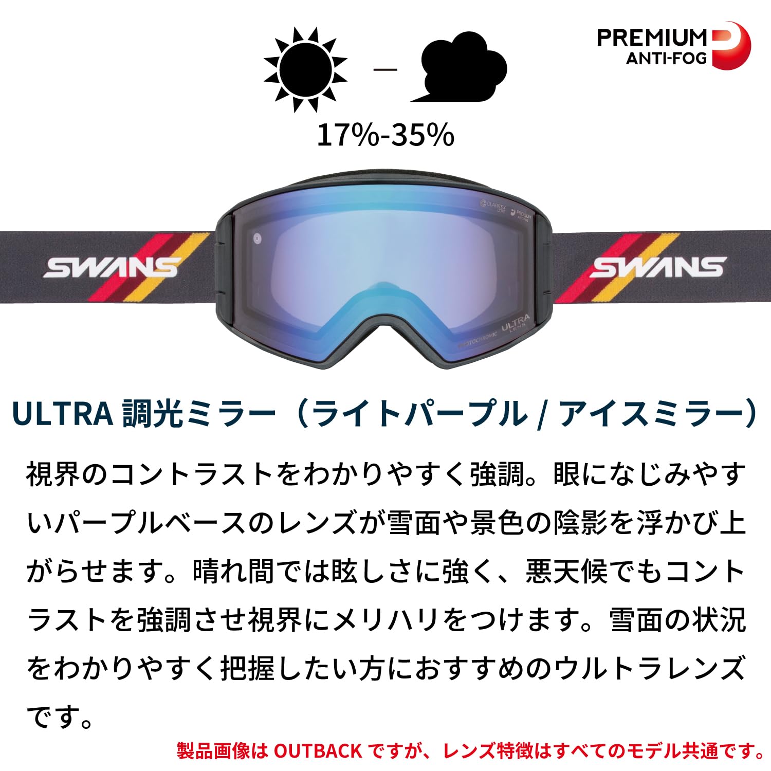 Amazon | [スワンズ] 日本製 スノーゴーグル RACAN ラカン 眼鏡対応 調